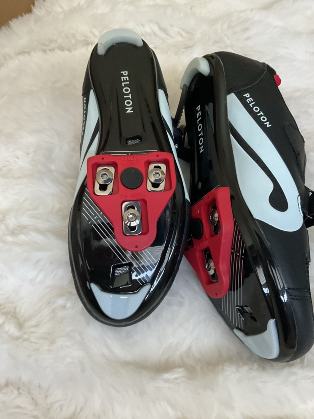 Peloton Black racing shoes with Red Interior and White Accents - Picture 3 of 8